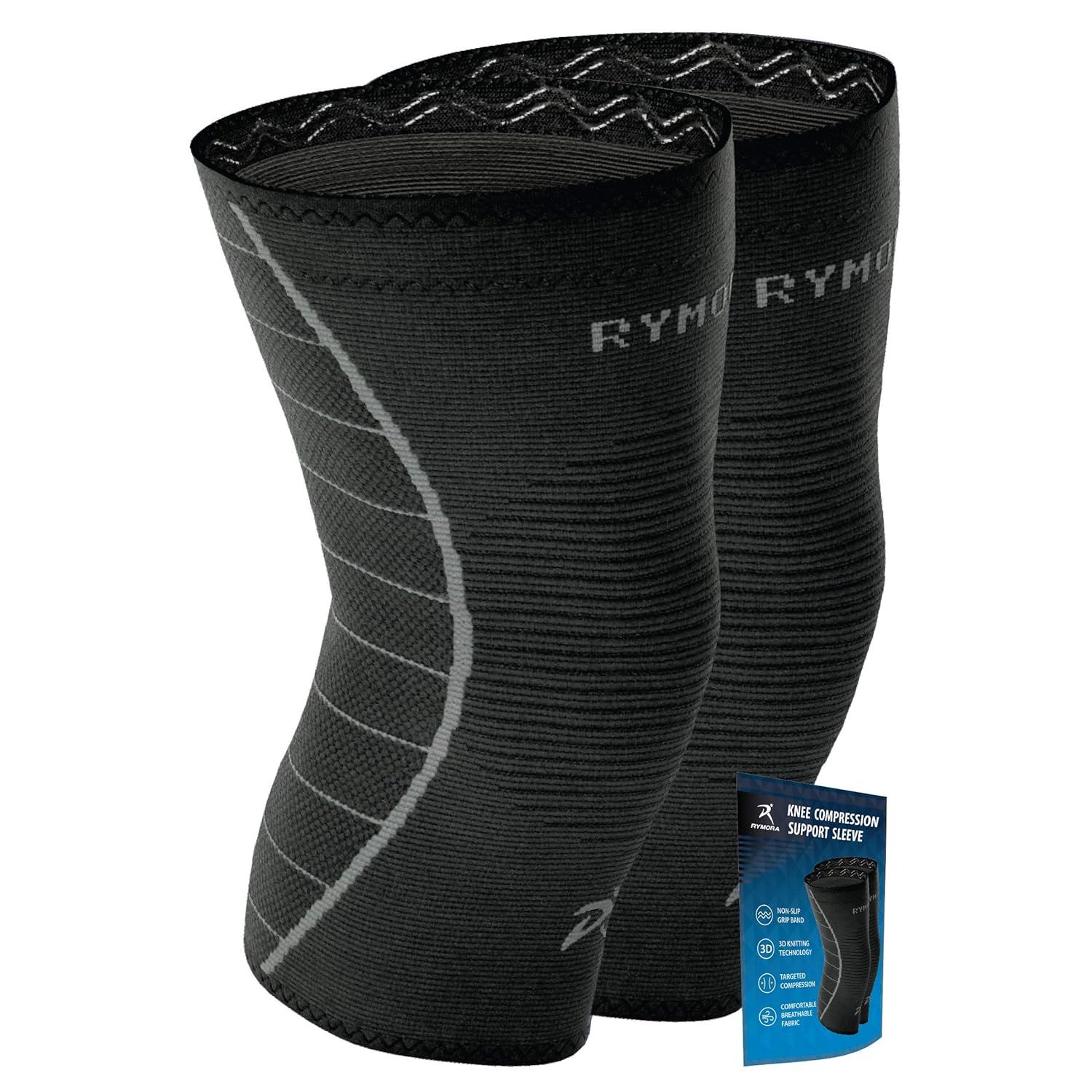 Rymora Knee Supports for Men and Women, Compression Sleeves to Ease Knee Discomfort