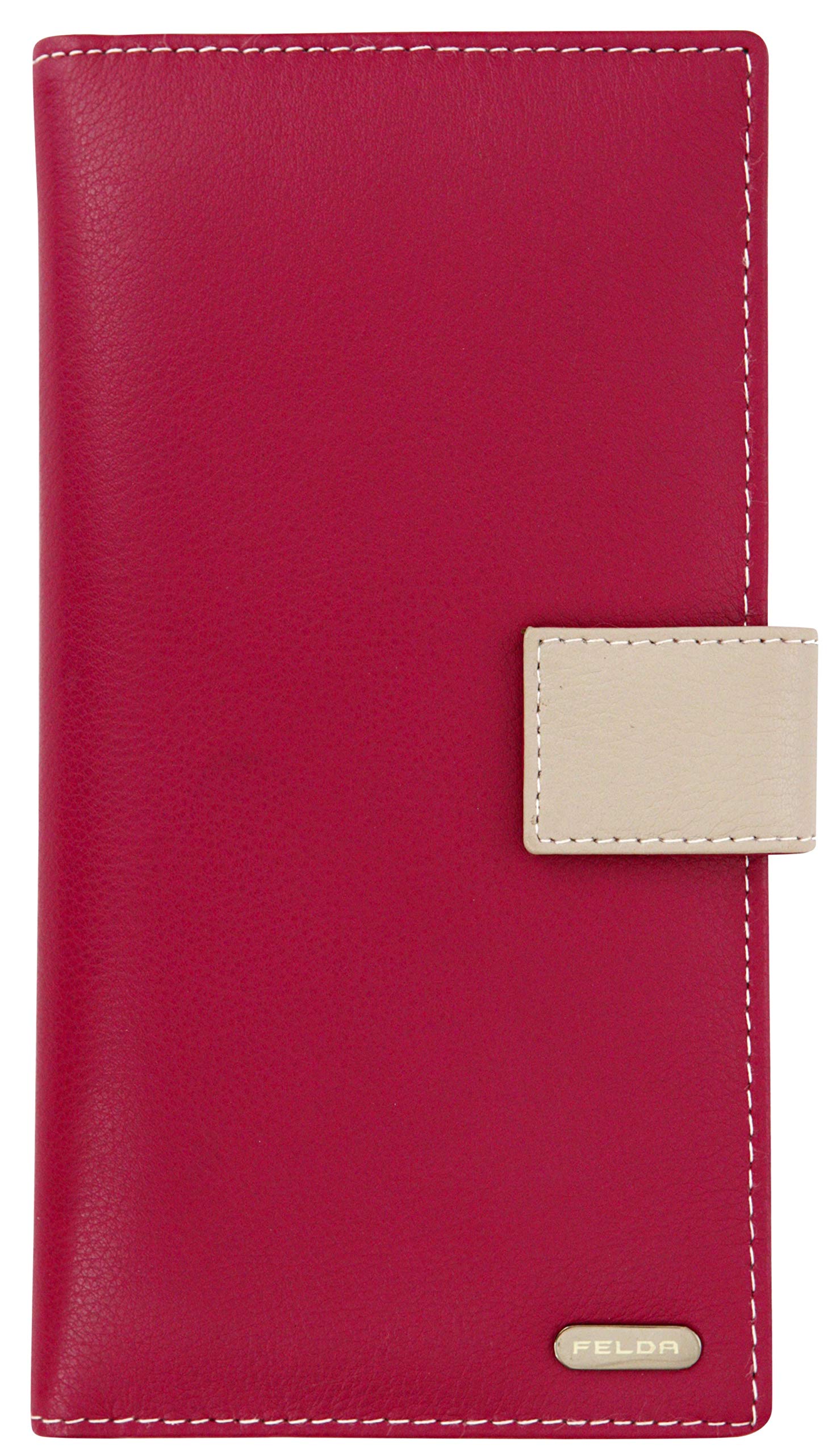 Felda Womens Genuine Soft Leather Purse - RFID Protection and Credit Card Holder - Maroon Multi