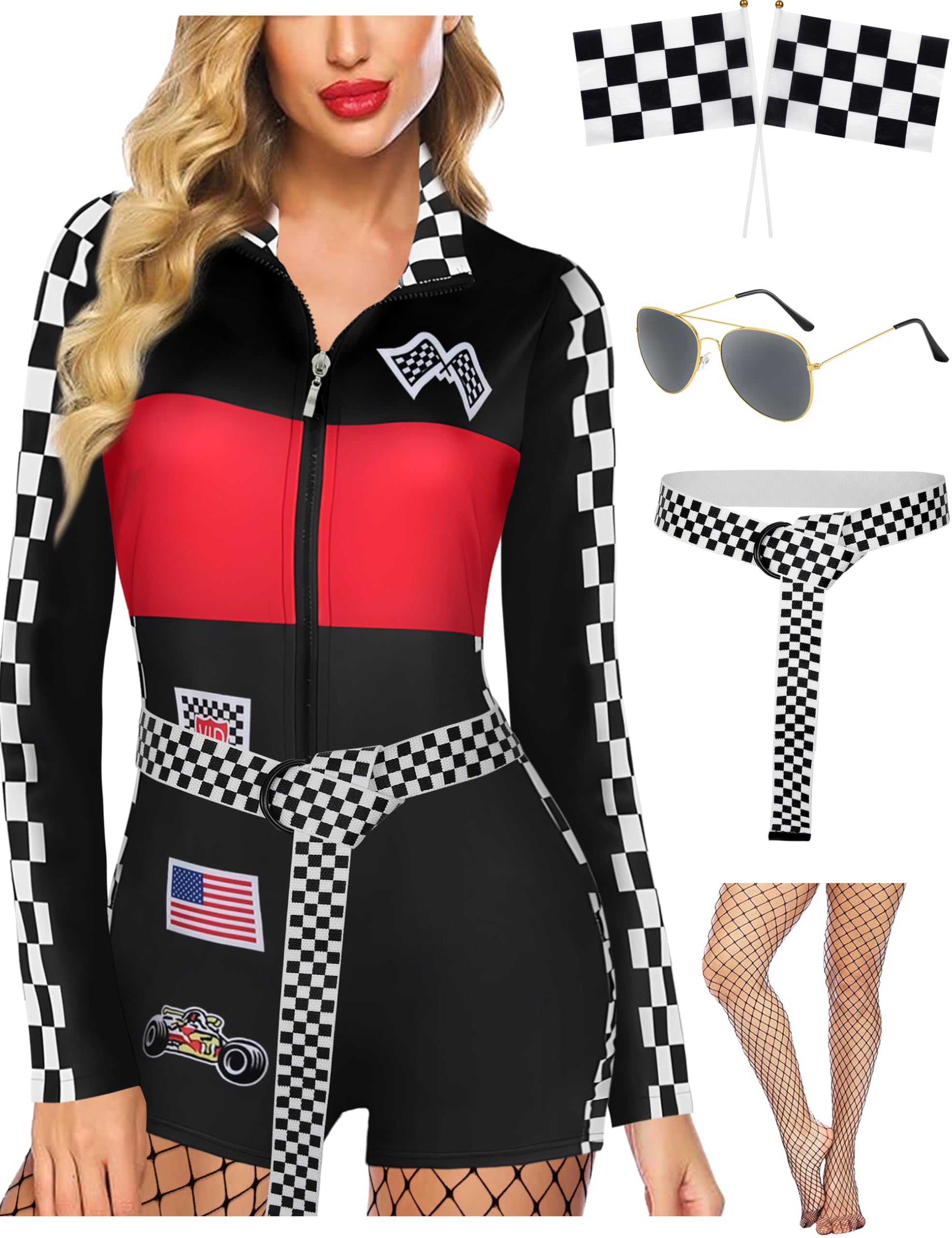Photo 1 of CICOCI Women Race Car Driver Costume Adult With Accessories Halloween Costume Outfits
