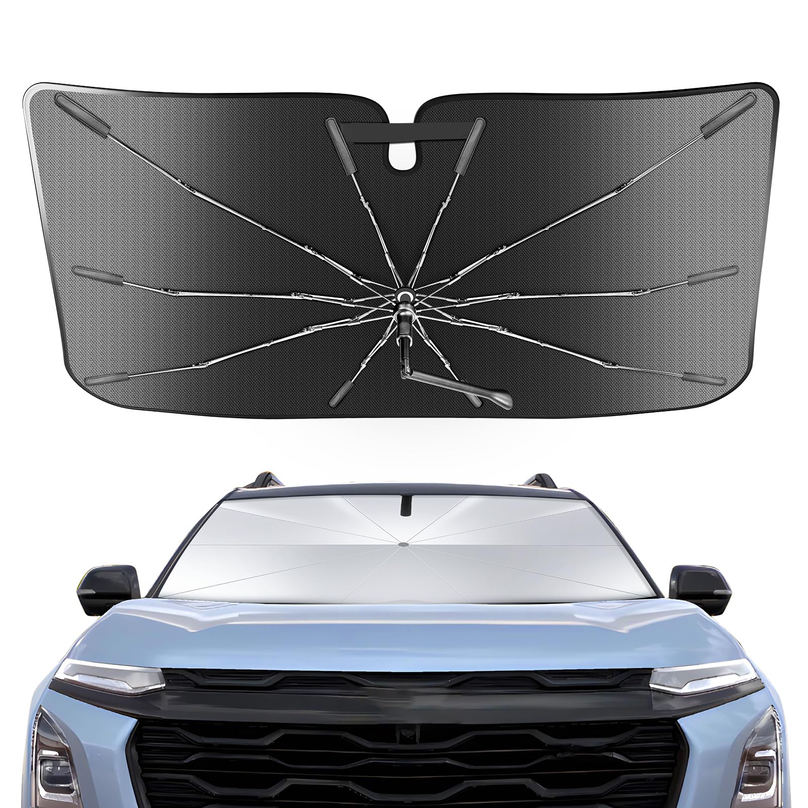 Photo 1 of [Upgrade] Portable for Chevy Equniox 2018-2024 2025 Windshield Sunshade[Military-Grade Sturdy](Not for Equniox EV) with Carry Bag, Ice Crystal Durable Compact UPF50+ Car Shade Umbrella Outdoor Camping