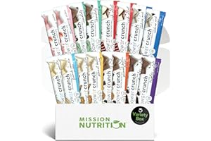 MISSION NUTRITION Power Crunch Protein Bars Variety Pack - High Protein, Low Calorie, Low Sugar Snack Bar - Variety Snack Box (Pack of 16) 1.4 oz Bar