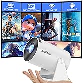 Mini Projector With WiFi and Bluetooth, 180 Rotatable Portable, 150" Smart With Android TV 11, 1080P Support Decoding Project