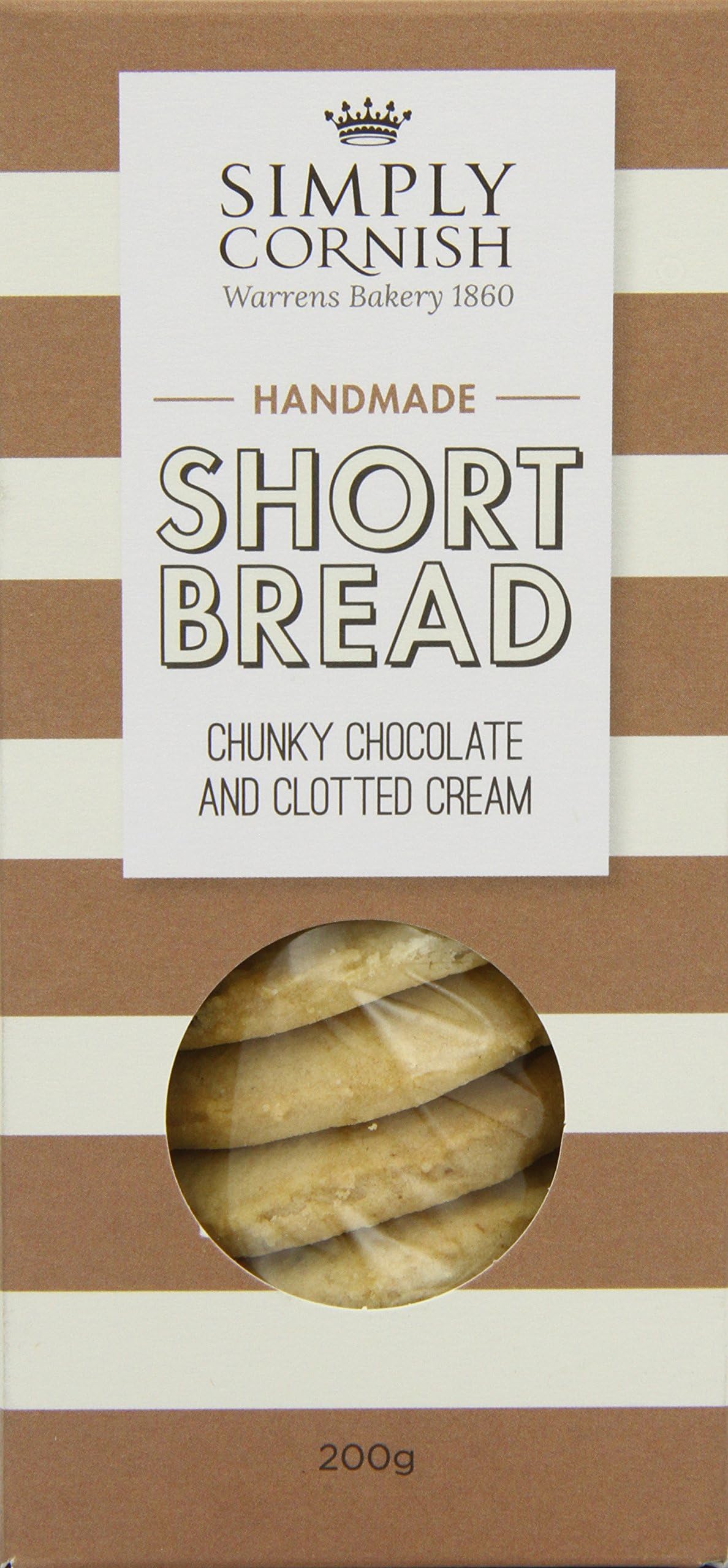 Simply Cornish Chunky Chocolate and Clotted Cream Shortbread 200 g (Pack of 6)