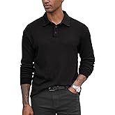 VOGSTART Men's Waffle Polo Stretch Textured Casual Loose fit Soft Collared Pullover (S-2XL)