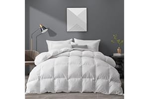 Peace nest Lightweight White Goose Feather Down Comforter Twin Size - 100% Cotton Cover Twin Bed Comforter 68 x 90 inches - Twin Duvet Insert with 8 Corner Tabs