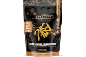 5Senses Dried Whole Turmeric Root | Tribal Melody | Single Origin Raw Turmeric Root from India | Natural, No Additives or Pre