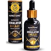 NutroTonic® Authentic Himalayan Shilajit Liquid Drops - Shilajit for Men & Women - 60 Days Sun-Dried – Rare Gold Grade A+ – Natural Source of 86% Fulvic & 10% Humic Acid (30ml) (Pack of 1)