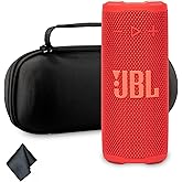 JBL Grip Portable Bluetooth Speaker Red (JBLGRIPRD) – IP68 Waterproof & Dustproof | Bluetooth 5.4 | AI Sound Boost | 14-Hour Battery | Includes Carrying Case & Cleaning Cloth