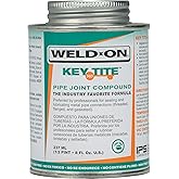 Weld-On 10068 505 Key Tite Metal Pipe Thread Sealant, Green, 1/2 Pint