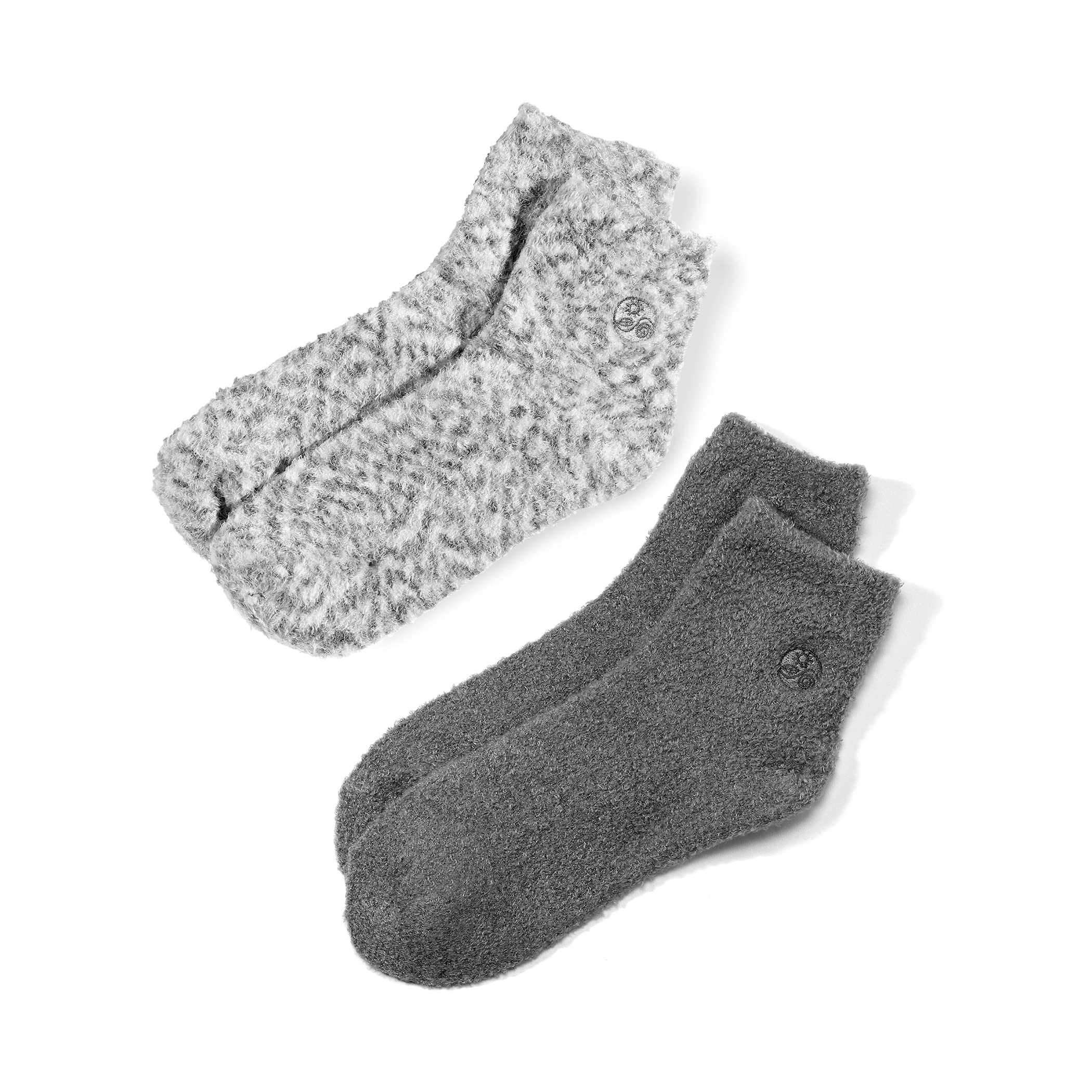 Earth Therapeutics Aloe Socks – Infused w/Aloe Vera & Vitamin E – Helps Dry Feet, Cracked Heels, Calluses – Use with Lotion – Grey/Confetti (2 Pairs)