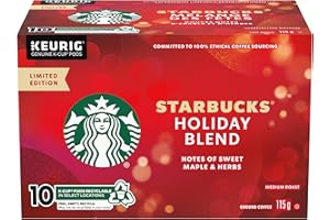 Starbucks Holiday Blend, Medium Roast Coffee, Single Serve Keurig Certified K-Cup Pods for Keurig Brewers, 10 Count