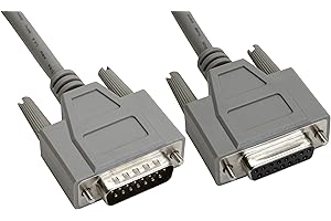 Amphenol CS-DSDMDB15MF-015 15-Pin DB15 Deluxe D-Sub Cable, Shielded, Male/Female, 15', Gray