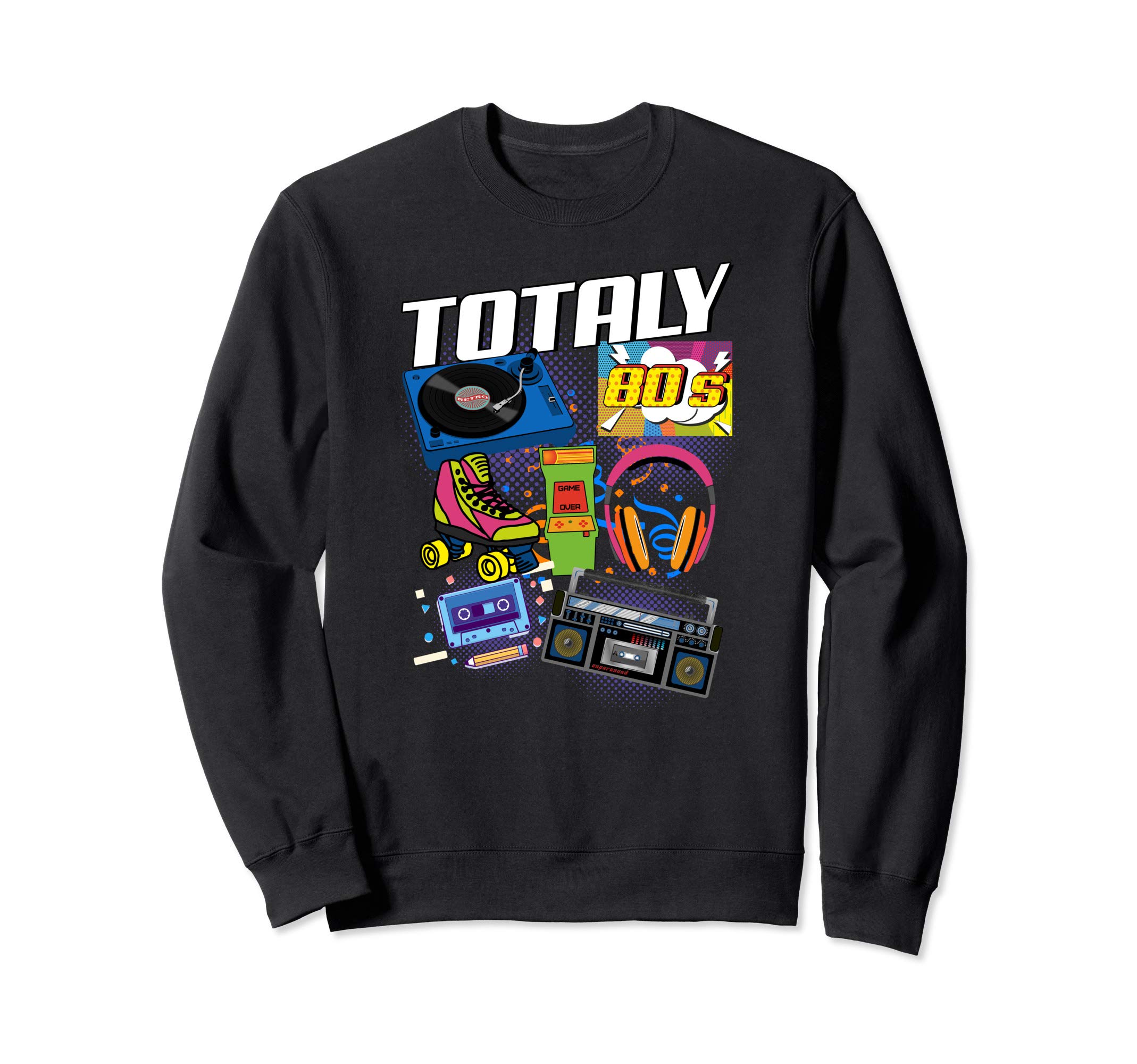 Retro 1980's Party Design Turntable Cassette Stereo Sweatshirt
