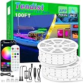 100FT Boat Lights LED Waterproof, 12V Marine Light Strip for Boat, RGB Marine LED Strip 12V with App &amp; Remote for Pontoon Interior and Exterior, Night Fishing Lighting for Jon, Yacht, Kayak, Deck