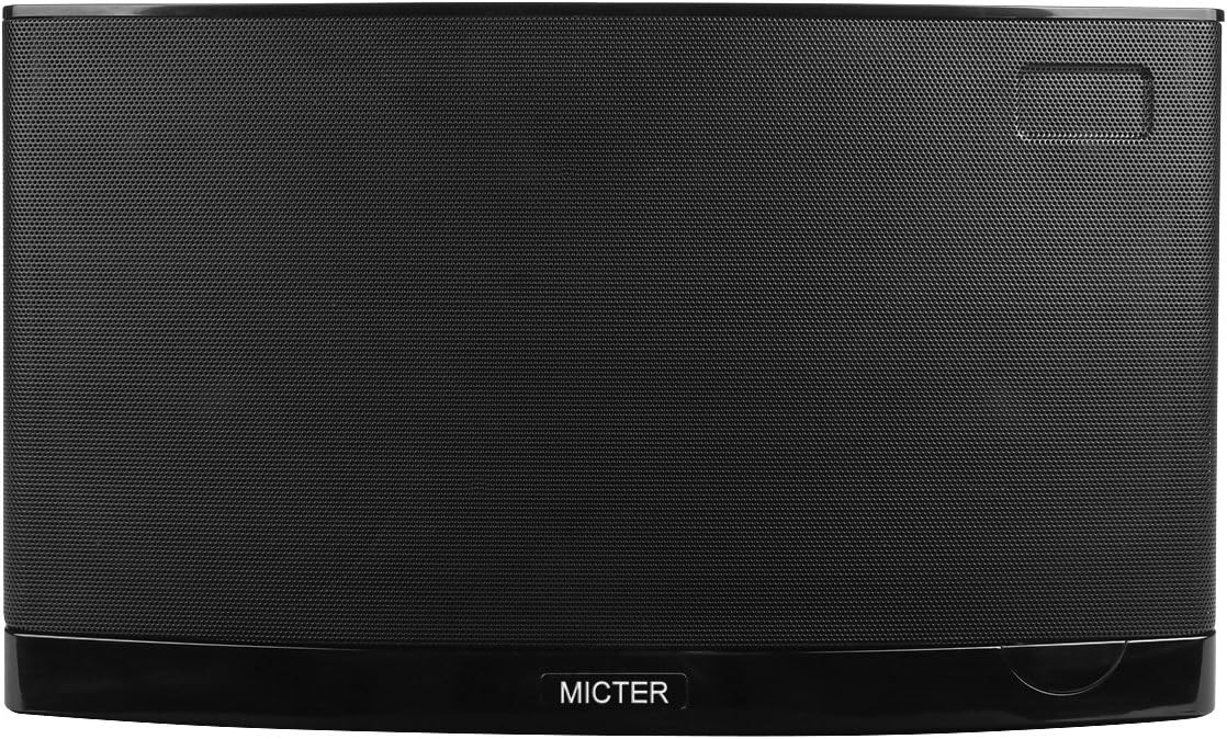 Micter Wireless Audio Soundbar with Bluetooth 4.0 and Dual Built-in Subwoofers 40 Watt Home Theater Speaker（Black）