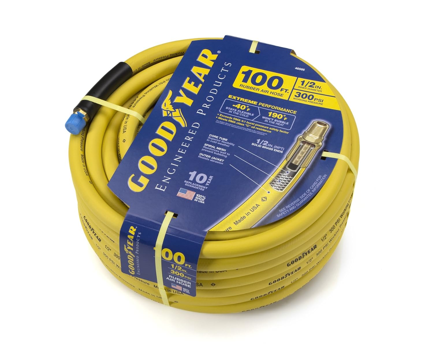 Goodyear 46566 1/2Inch by 100Feet 300 PSI Rubber Air Hose Amazon.ca