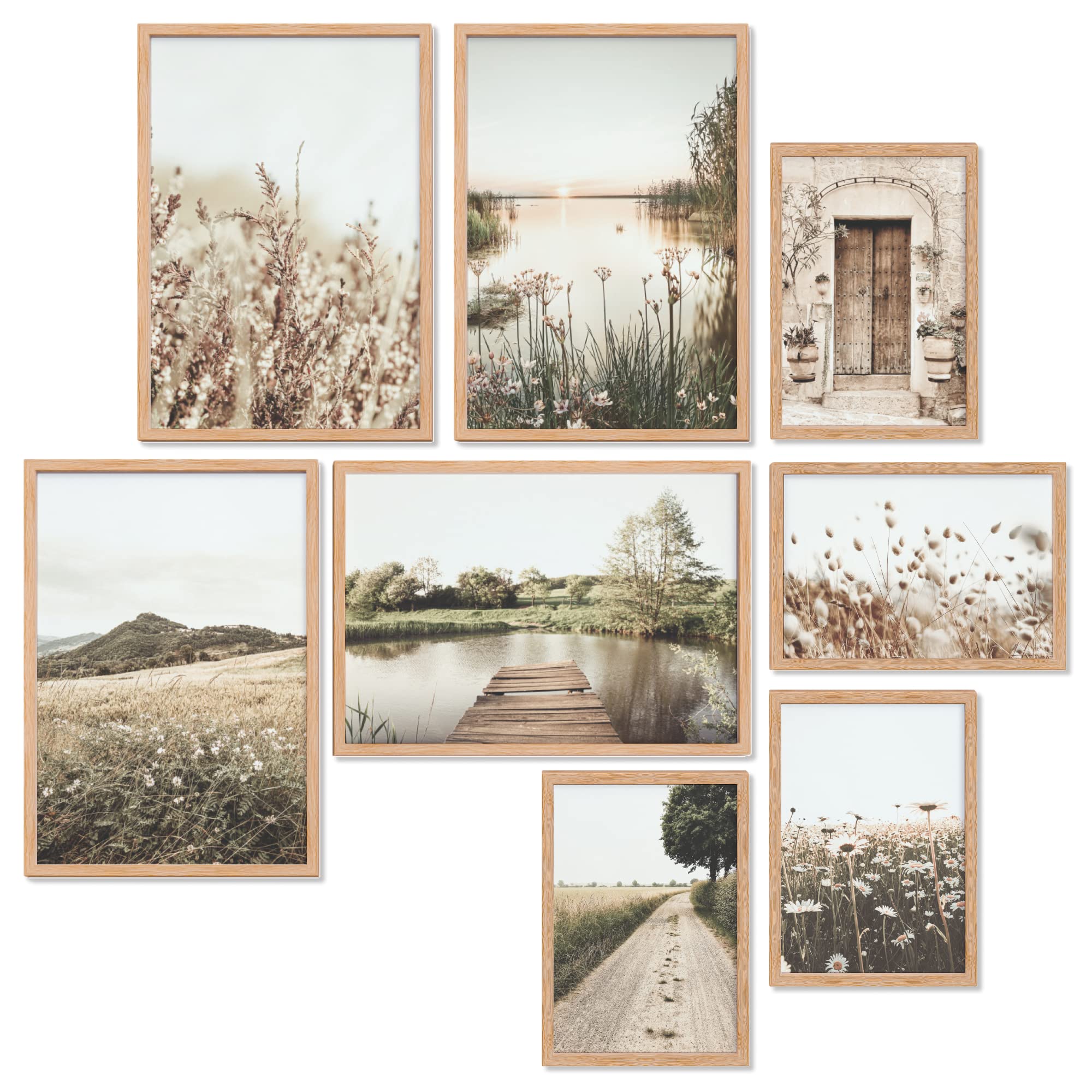 Heimlich Set of Posters - UNFRAMED -Stylish poster collages with matching pictures as wall decoration | 4 x DIN A3 & 4 x DIN A4-30x42 & 21x30 | » Flowers decoration « — image 1
