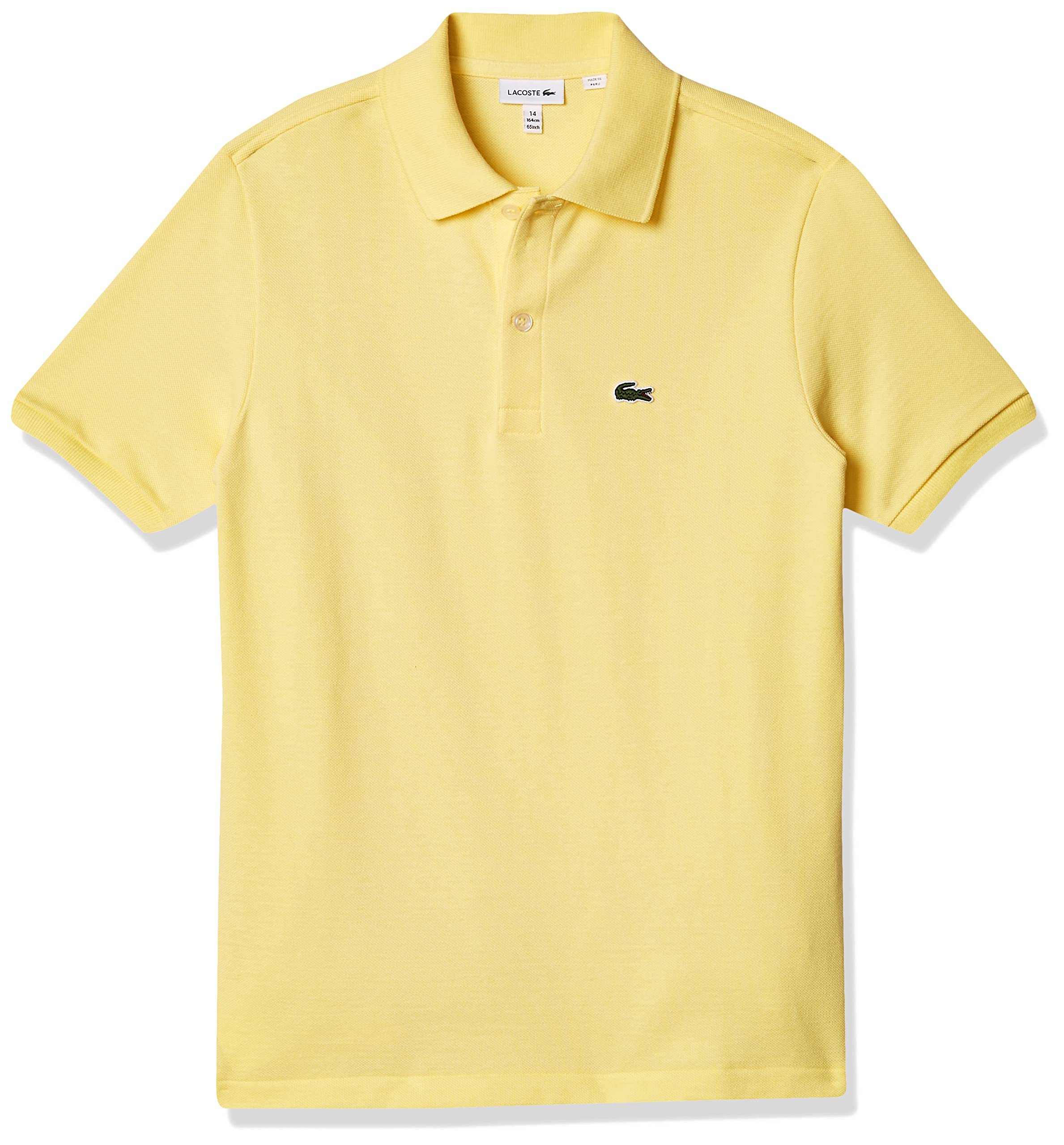 Lacoste Unisex-Child Short Sleeve Classic Pique Polo, Yellow, 6