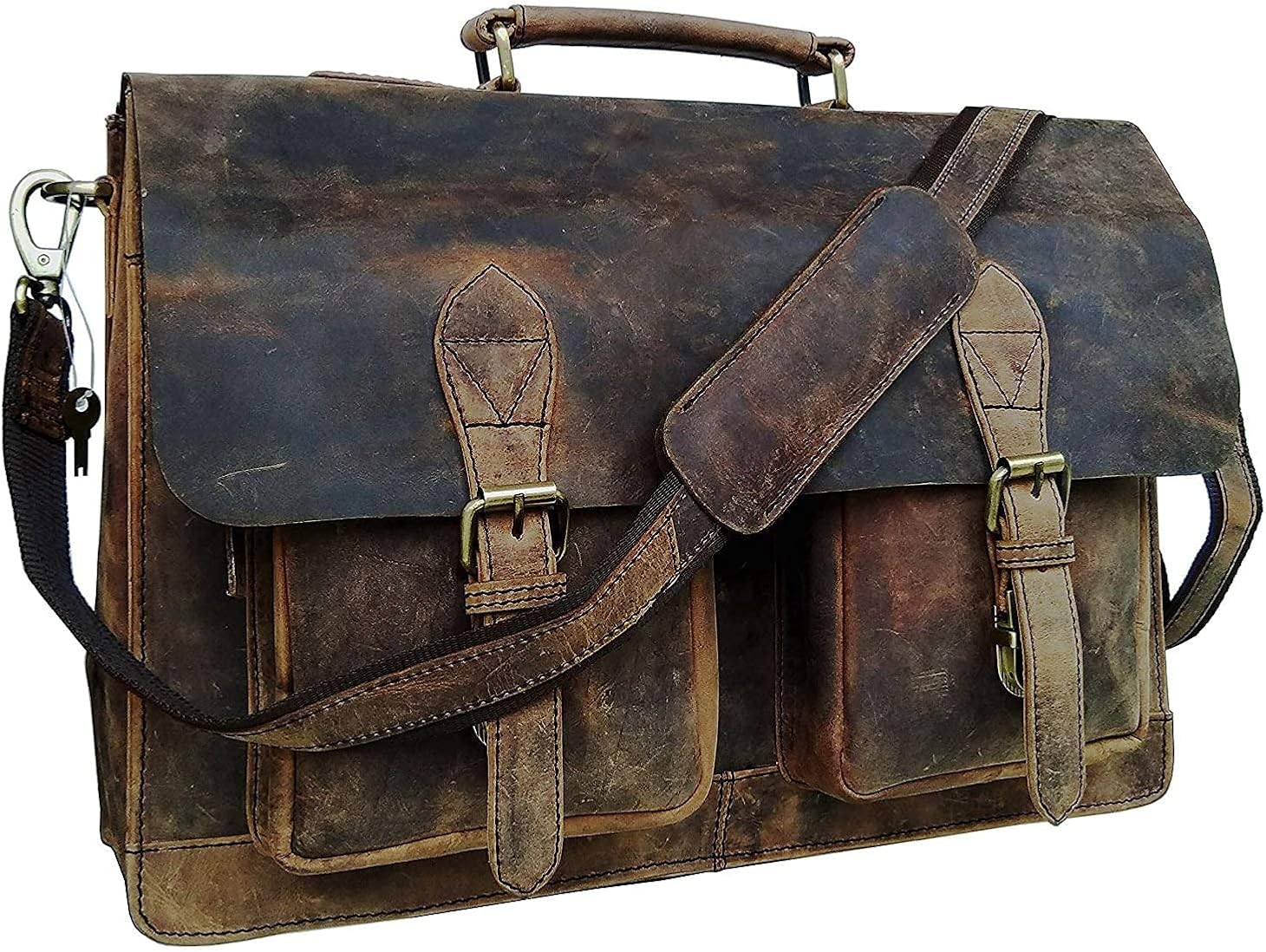 18 inch Buffalo Hunter Leather Messenger Bag Laptop Bag