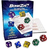 Buddypalgames Bone-Zai5 High-Scoring Family Dice Game | Fun Game with 5 Different RPG Dice, Exciting Categories, Risk and Reward. | Perfect for Travel, Parties, and Game Night | 1+ Players, Ages 8+