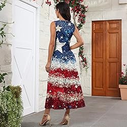 CHRATLHI 4th of July Dress Women Sexy Sleveless