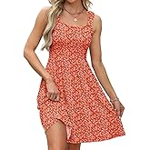 QACOHU Summer Dresses for Women 2026 Square Neck Sleeveless Sundress Casual Pocket A-Line Midi Dress
