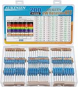 AUKENIEN 2W Resistor Kit 40 Values 200pcs Metal Film 1 Ohm to 1M Ohm RoHS