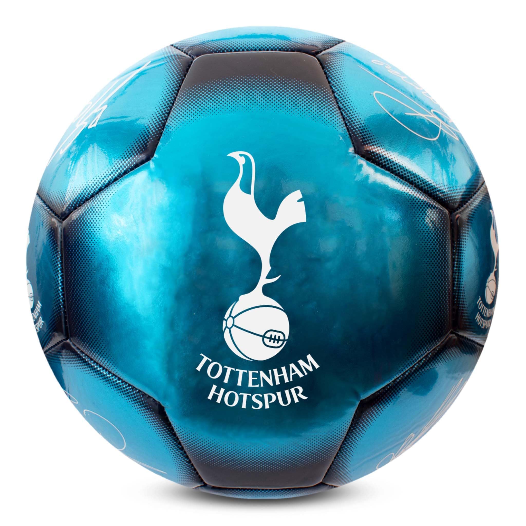 Hy-Pro Officially Licensed Tottenham Hotspur FC Classic Signature Football – With Metallic Finish, Match Ball and for Training, Player Signatures – Spurs Football Size 5, Collectible for Fans