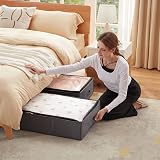 Lifewit 4 Pack 95L Under Bed Storage Boxes with Reinforced Handle - Grey view 7