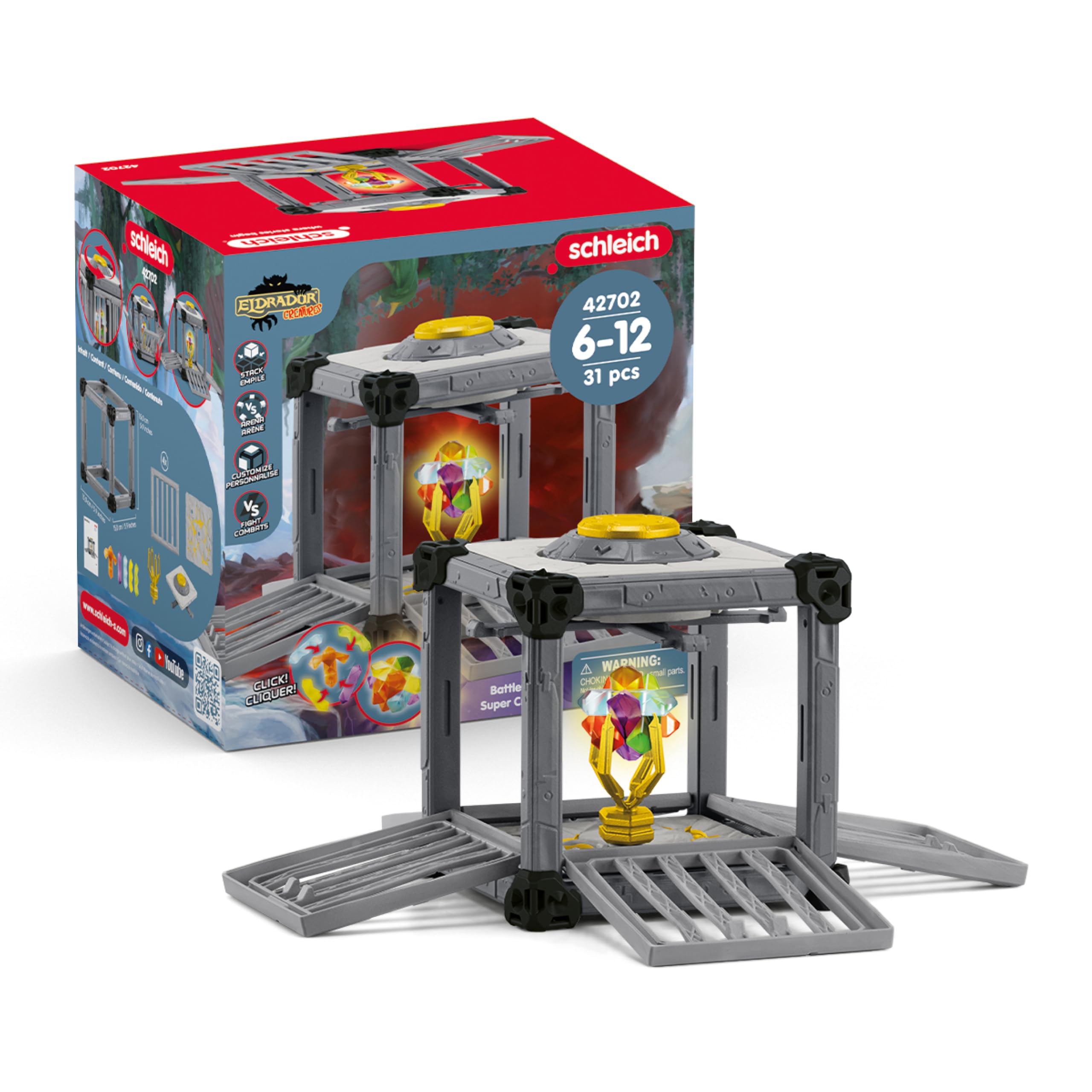 SCHLEICH 42702 BattleCave Super Crystals, from 7 years, ELDRADOR CREATURES - Playset, 31 pieces