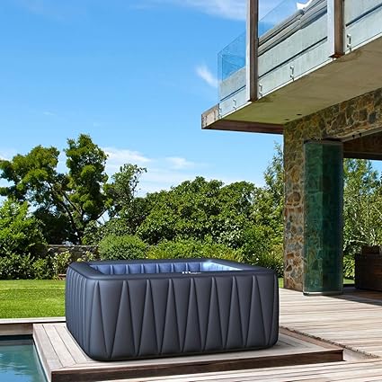Whirlpool MSpa aufblasbar für 6 Personen SPA 185x185cm In-Outdoor Pool 132 Massagedüsen Timer Heizung Aufblasfunktion per Kno