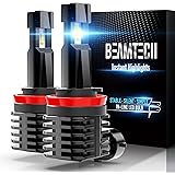 BEAMTECH H11 LED Bulb, Fanless In Line H8 H9 Halogen Replacement 6500K Xenon White