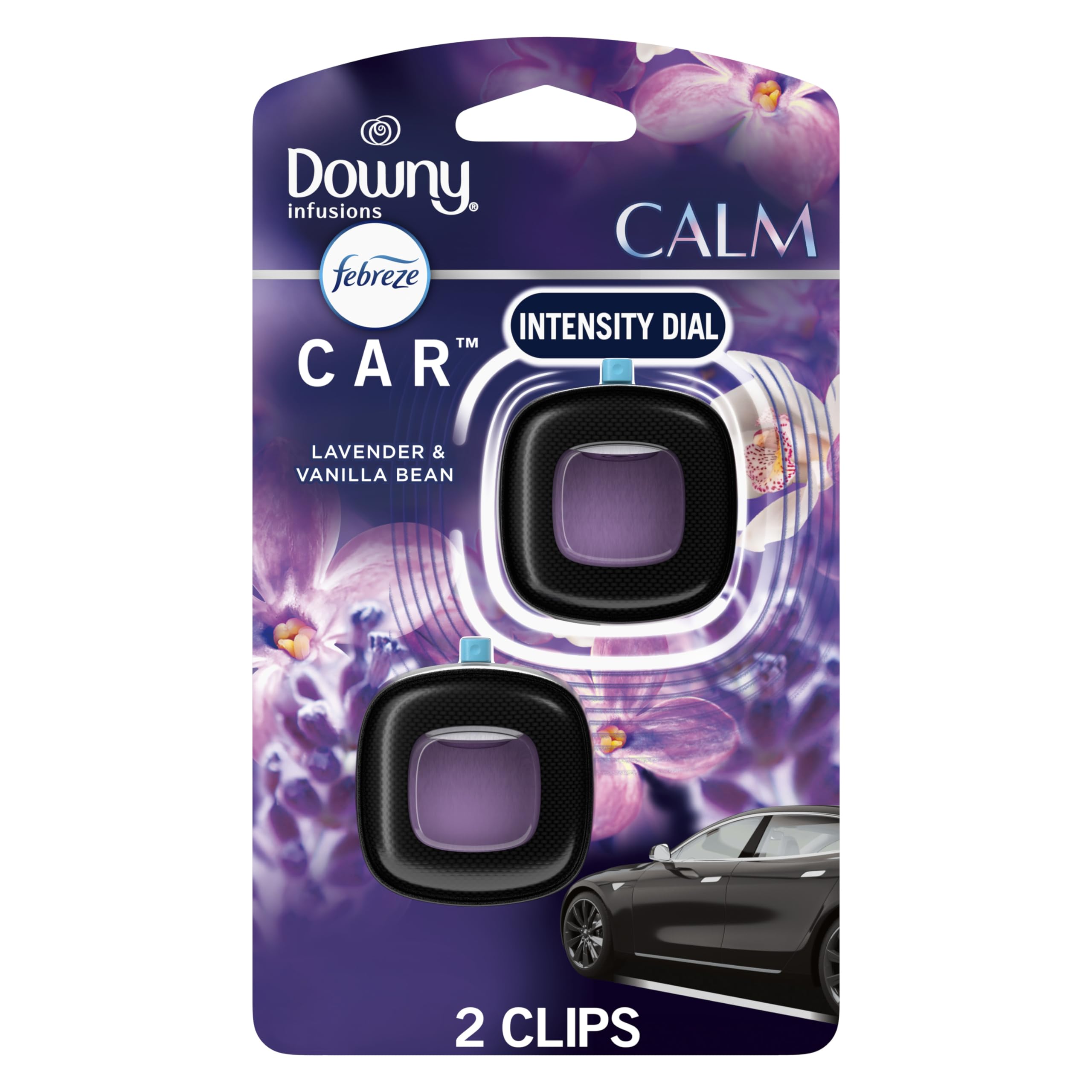 Febreze Car Vent Clip, Downy Calm Scent, 2 Count, 0.13 oz Total