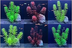 YYKSYDPT 6 PCS Large Plastic Aquarium Plant Decorations Seaweed for Fish Tank Landscaping Suitable for Office and Home Simula