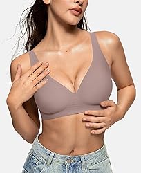 OEAK Womens Deep V Bras Wireless Comfortable Bra