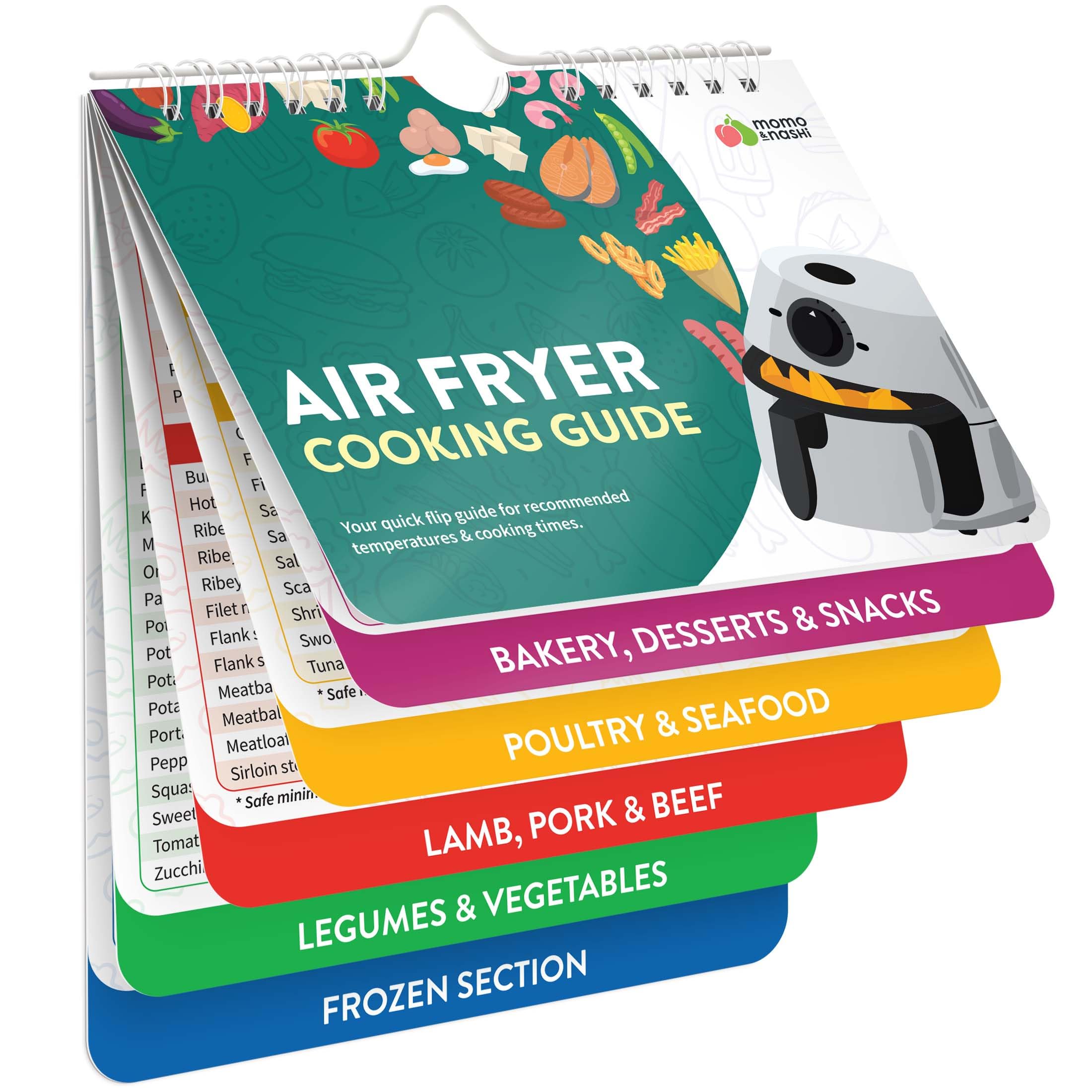 Air Fryer Cheat Sheet Magnets Cooking Guide Booklet