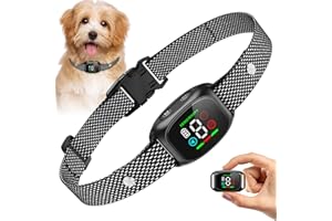 Dog Bark Collar, Bark Collar for Small Medium Dogs, Thunbest No Shock Bark Collar Anti Bark Collars, Rechargeable No Bark Collar with 8 Adjustable Sensitivity & Beep Vibration Modes Black