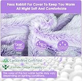 BOLEi Hot Water Bottle 2L with Luxury Faux Fur Cover Purple Leakproof view 5