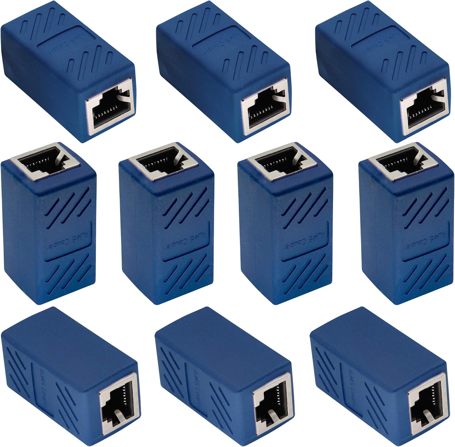 AAOTOKK RJ45 Cat6 Adapter Ethernet Cable Extender Cat6 Female to Female inLine Network Cable Coupler Cat6 Cat5 Cat5e Ethernet Coupler Adapter(Blue-10Pack)