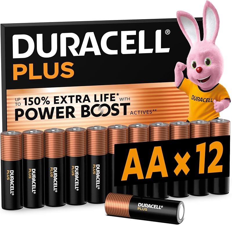 Duracell Plus AA Batteries 12 Pack Alkaline 1.5V LR6 MN1500 10 Year Storage