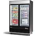 Peak Cold Double Door Upright Commercial Display Freezer - Large Capacity Glass Door Merchandiser Freezer; 45 CU Ft.
