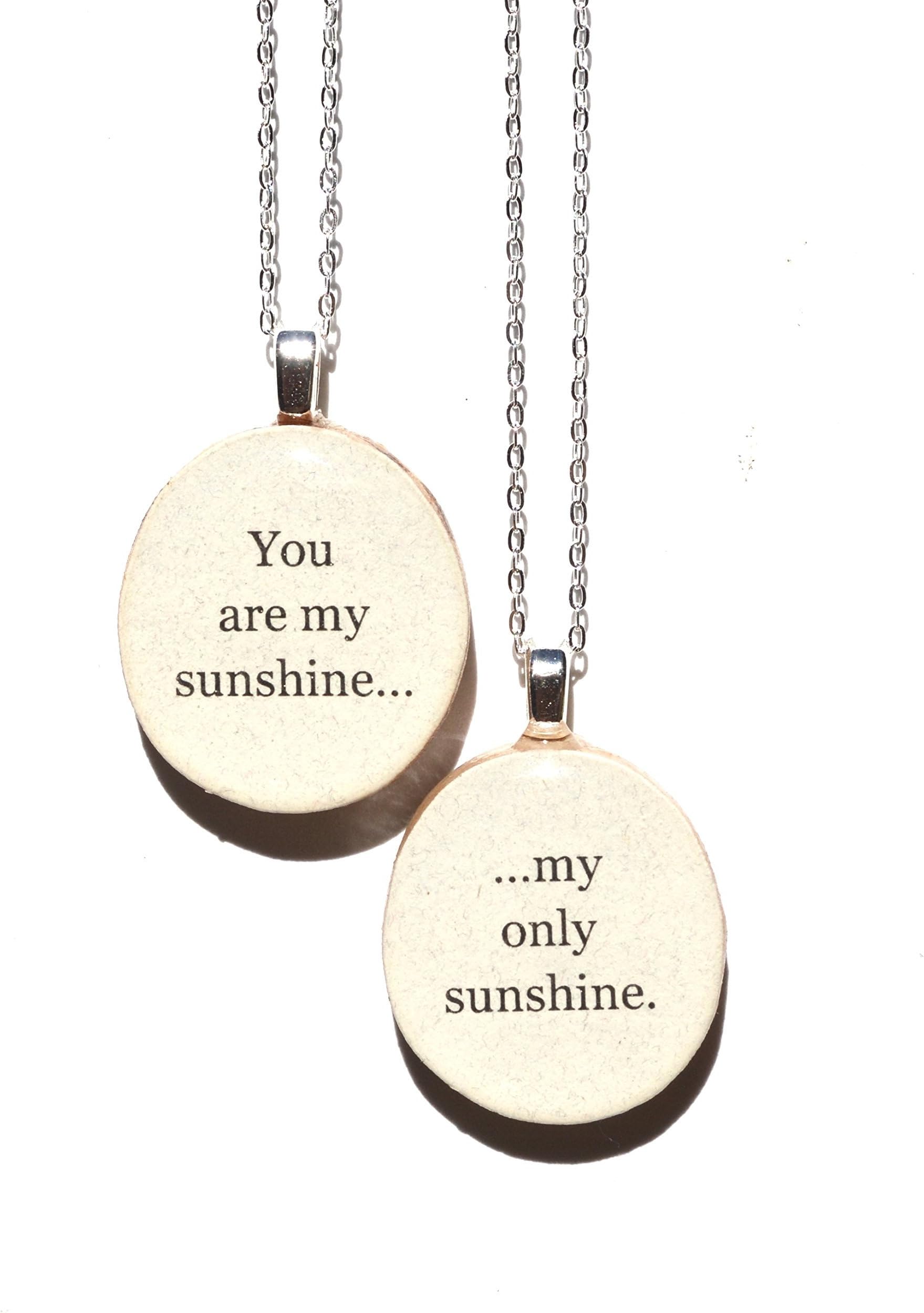 Mother daughter 2 piece necklace set. You are my sunshine necklaces.
