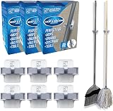 TDBS Mop & Broom Holder Wall Mounted Gripper Pack of 3 (6 Holders)