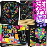 Purple Ladybug 65 Sheet Scratch Art Kit Rainbow Glitter for Kids Teens view 1