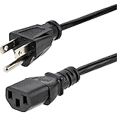 StarTech.com 6ft (1.8m) Computer Power Cord, NEMA 5-15P To C13, 10A 125V, 18AWG, Black Replacement AC Power Cord, Printer Pow