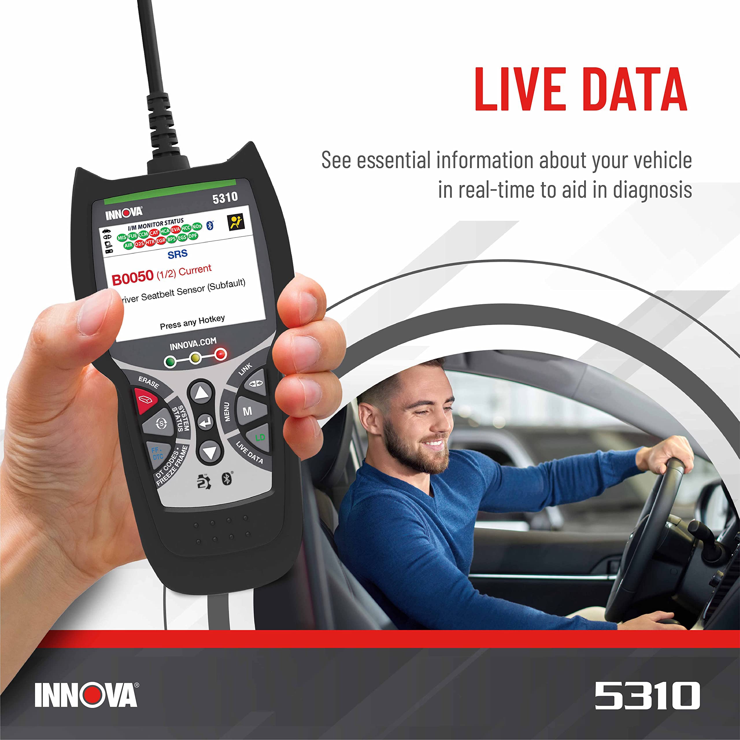 INNOVA 5310 OBD2 Scanner Diagnostic Tool Read/Erase ABS/SRS Codes