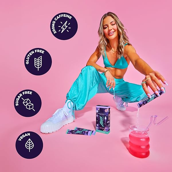 ALANI NU COSMIC STARDUST, ENERGY STICKS DRINK POWDER, 200MG CAFFEINE, PRE WORKOUT PERFORMANCE WITH ANTIOXIDANTS, ON-THE-GO DRINK MIX, BIOTIN, B VITAMINS, ZERO SUGAR, 5 CALORIES, 10 PACK