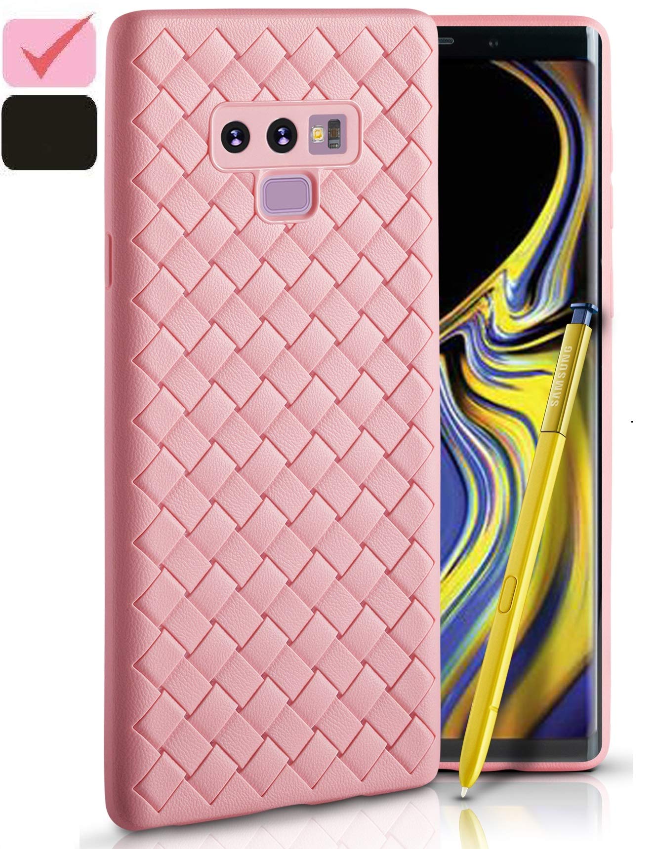 Galaxy Note 9 Case, Slim & Flexible Soft TPU Shockproof Cases for Samsung Note9, Ulta-Thin Full Body Cover, Protective Bumper for Note 9 Cell Phone, 2018 Hard Rugged Heavy Duty Protection (Pink)