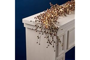 LAMPLUST Pip Berry Garland with Lights, 5.5 Ft Grapevine Garland, Green and Red Berries, 100 LED Lights, Winter Lighted Garland Decor, Battery Operated Christmas Garlands Fireplace Mantel Decorations