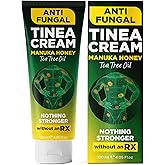 Tinea Versicolor Treatment Antifungal Cream | Relieves Itchy Skin, Ringworm, Jock Itch, Athlete’s Foot & Body Odor, Enriched with Manuka Honey & Tea Tree Oil 120 ml